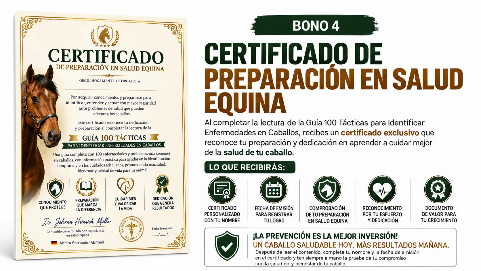 Bono 4 - Certificado de Preparación en Salud Equina